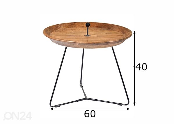 Diivanilaud Nancy Ø 60 cm mõõdud