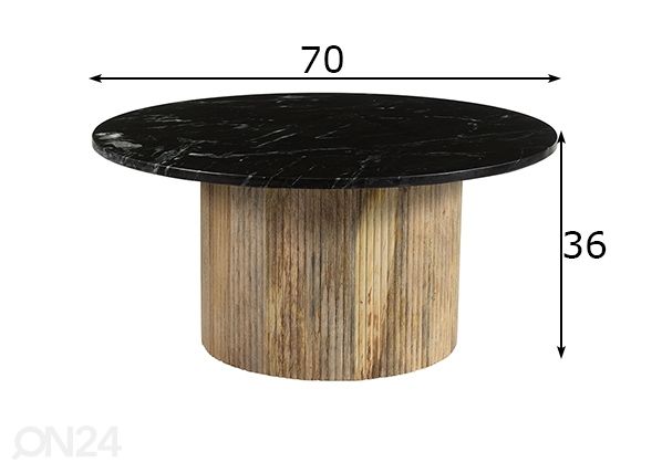 Diivanilaud Nova Ø 70 cm mõõdud