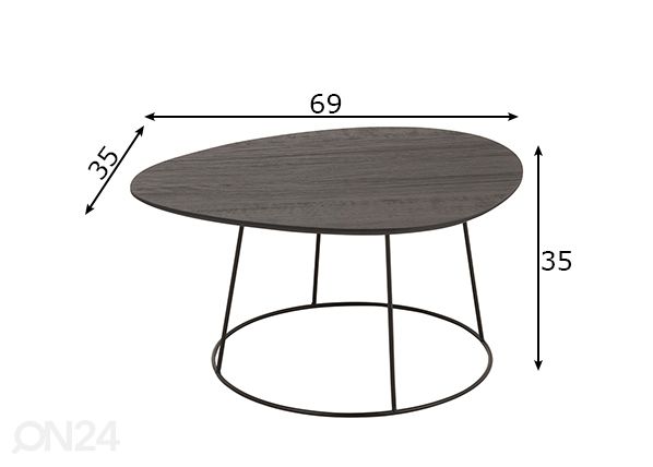 Diivanilaud Oval mõõdud