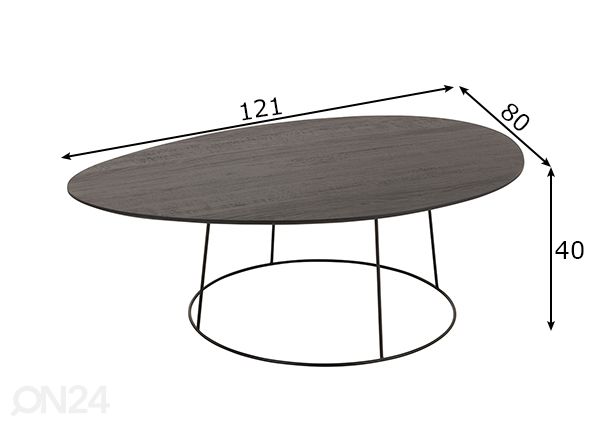 Diivanilaud Oval mõõdud