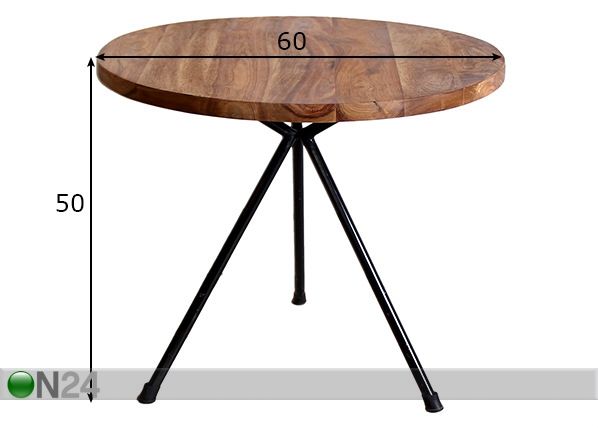 Diivanilaud Panama Ø 60 cm mõõdud