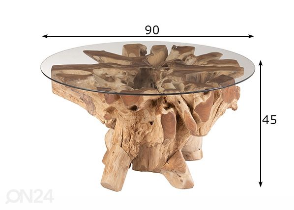 Diivanilaud Raoul Ø 90 cm mõõdud
