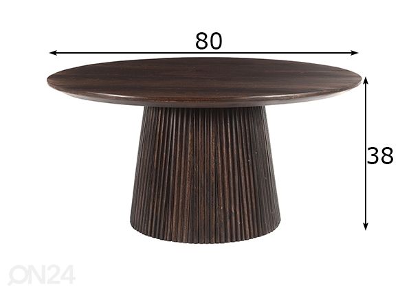 Diivanilaud Salvator Ø 80 cm mõõdud
