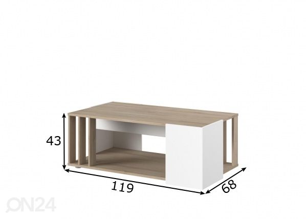 Diivanilaud Shade 119x68 cm mõõdud