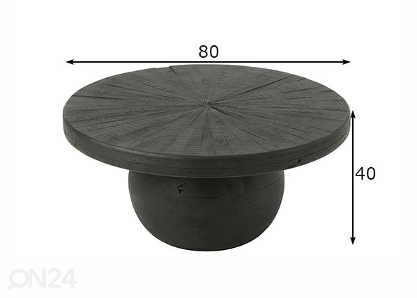 Diivanilaud Shanil Ø 80 cm mõõdud