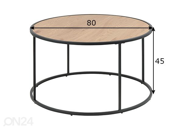 Diivanilaud Spectral Ø 80 cm mõõdud