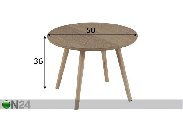 Diivanilaud Stafford Ø 50 cm mõõdud