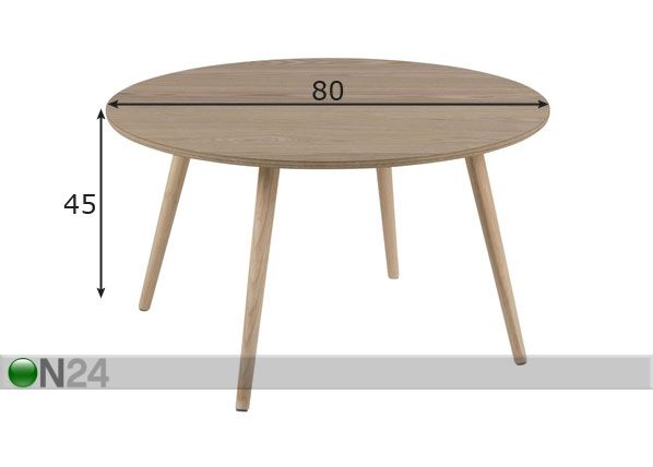 Diivanilaud Stafford Ø 80 cm mõõdud