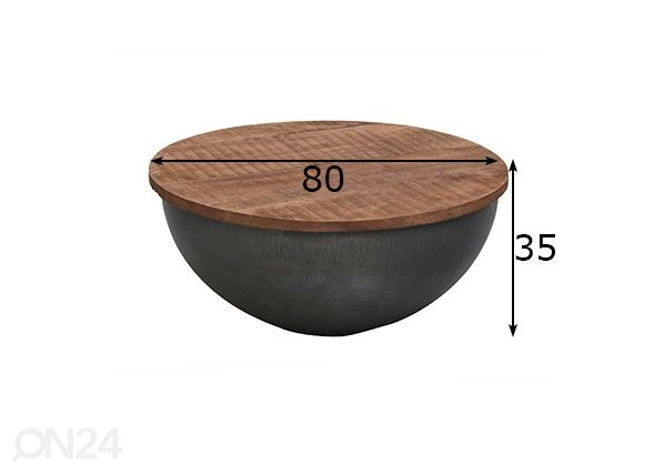 Diivanilaud Suzan Ø 80 cm mõõdud