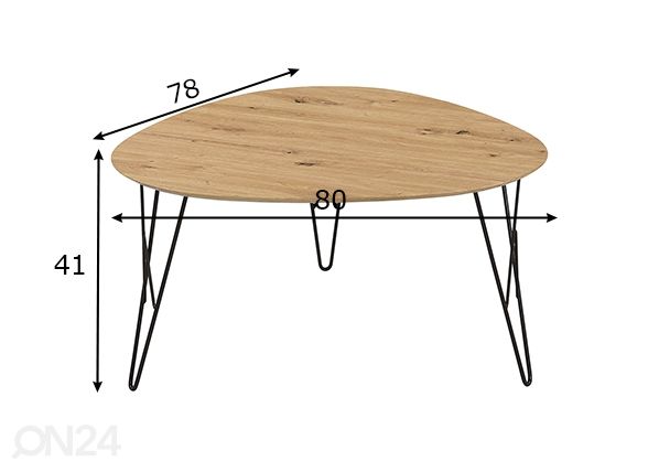 Diivanilaud Tacona, artisan mõõdud