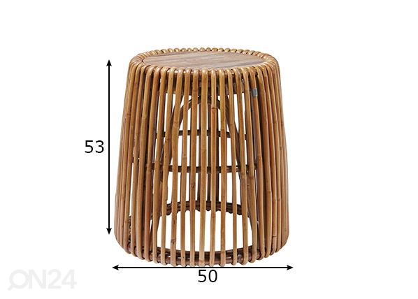 Diivanilaud Tom Tailor 50 cm, naturaalne mõõdud