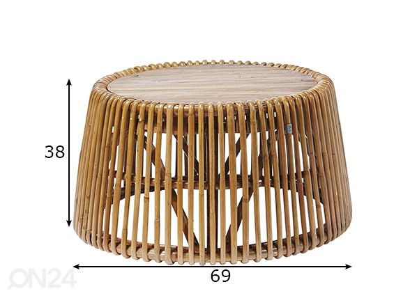 Diivanilaud Tom Tailor 69 cm, naturaalne mõõdud