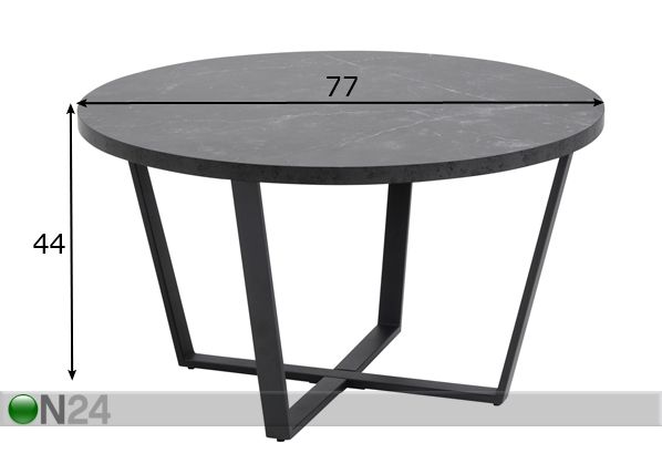 Diivanilaud Utah Ø 77 cm mõõdud