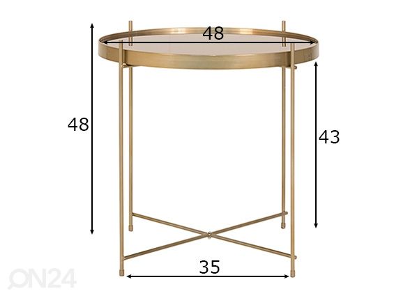 Diivanilaud Venezia Ø48 cm mõõdud