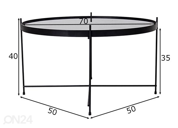 Diivanilaud Venezia Ø70 cm mõõdud