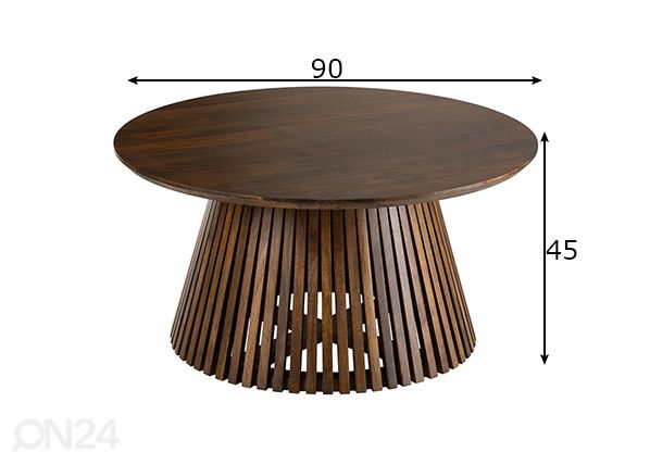 Diivanilaud Vincent Ø 90 cm mõõdud