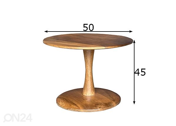 Diivanilaud Vivian Ø 50 cm mõõdud