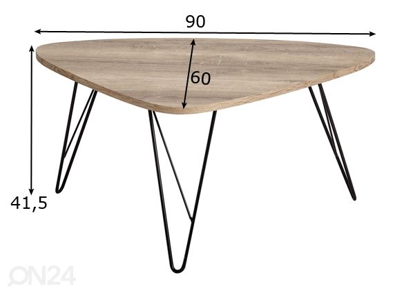 Diivanilaud Wood 3 90x60 cm mõõdud