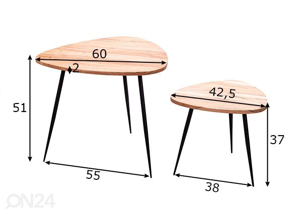 Diivanilaudade komplekt, 2 tk