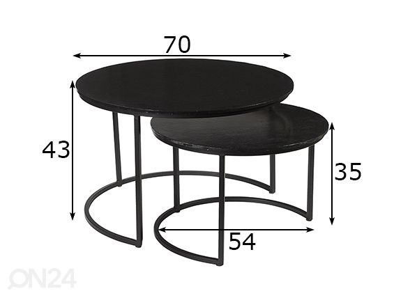 Diivanilaudade komplekt Cast Iron, 2 tk mõõdud