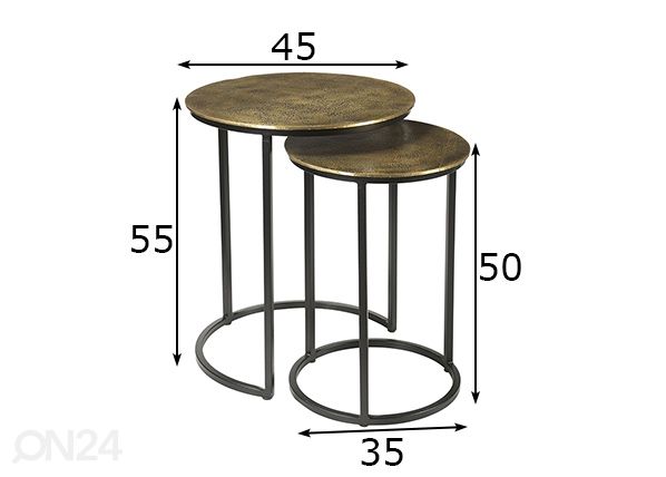 Diivanilaudade komplekt Cast Iron, 2 tk mõõdud