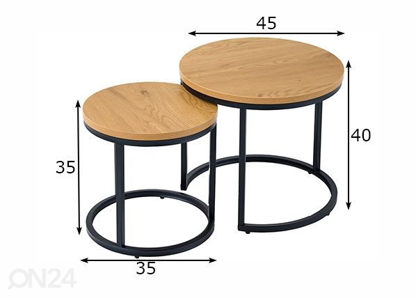 Diivanilaudade komplekt Elegance, 2 tk mõõdud