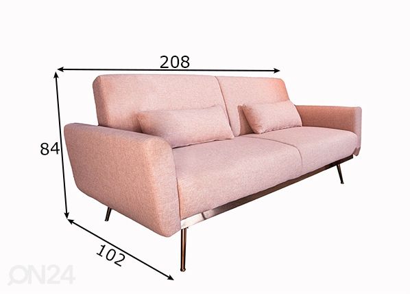 Diivanvoodi Belleza mõõdud