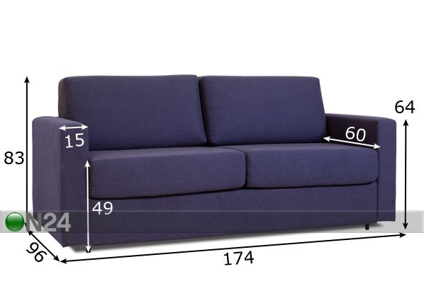 Diivanvoodi Franke + Memory foam madrats 120 cm mõõdud