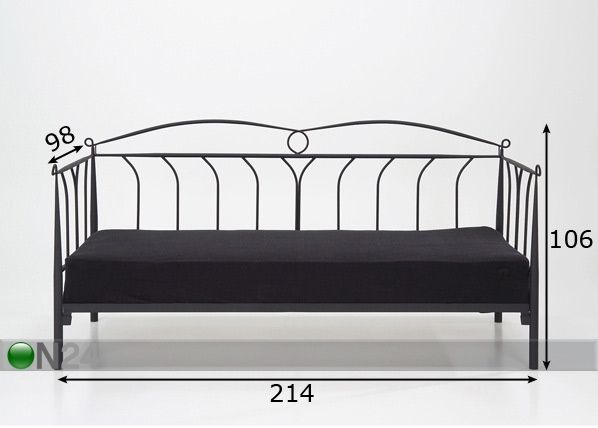 Diivanvoodi Line + madrats Inter Bonnel 90x200 cm mõõdud