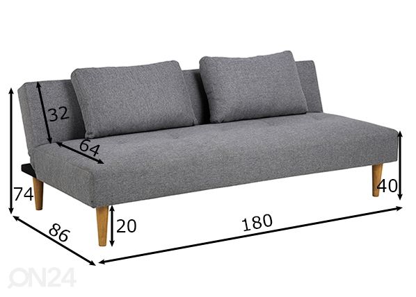 Diivanvoodi Mesa mõõdud