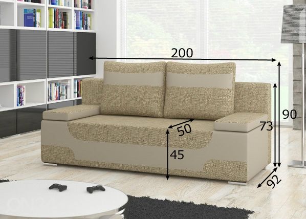 Diivanvoodi pesukastiga mõõdud