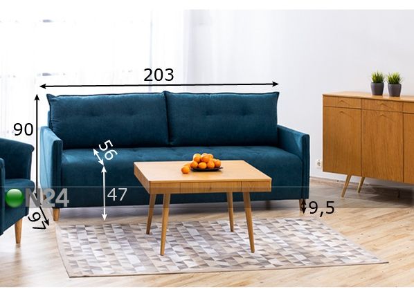 Diivanvoodi Simple mõõdud