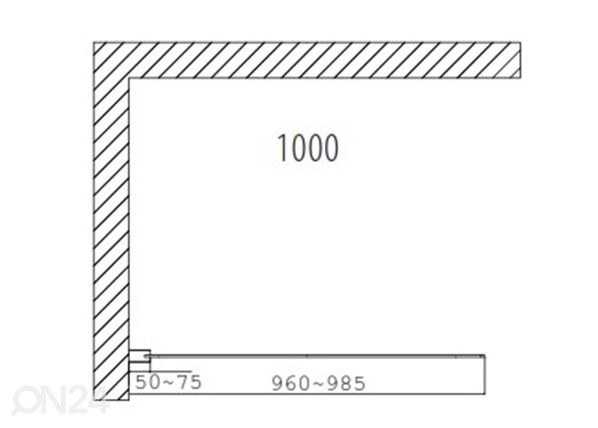 Dušisein Duschy Wall 100 cm mõõdud