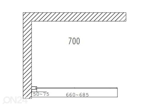 Dušisein Duschy Wall 70 cm mõõdud