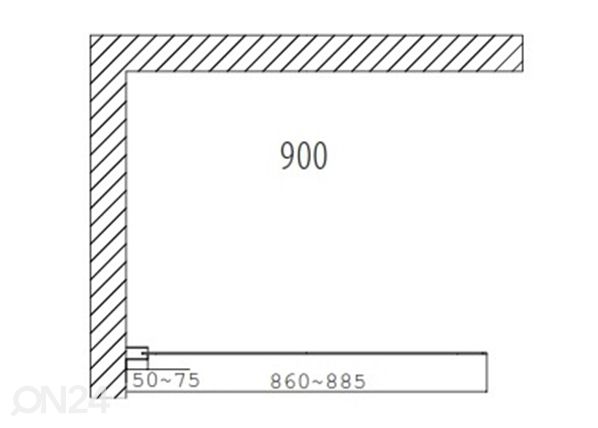 Dušisein Duschy Wall 90 cm mõõdud