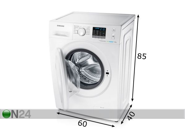 Eestlaetav pesumasin Samsung WF60F4E0W0W/LE mõõdud