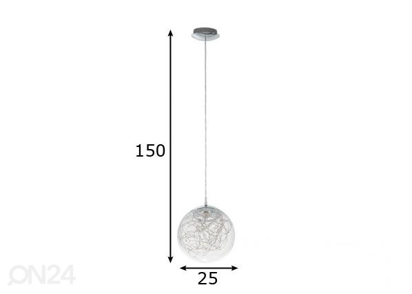 Eglo rippvalgusti Valenca LED mõõdud
