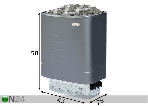 Elektrikeris Narvi NM800 8 KW mõõdud