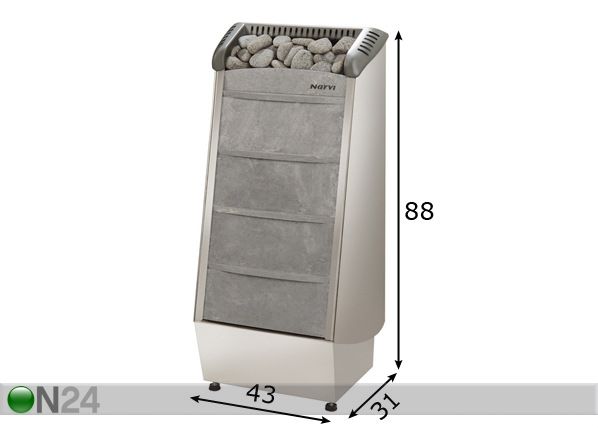 Elektrikeris Narvi Rocky Electron 9 KW mõõdud