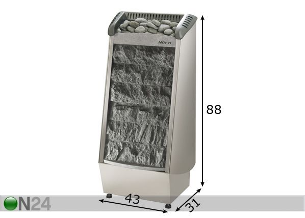 Elektrikeris Narvi Rocky Electron 9 kW mõõdud