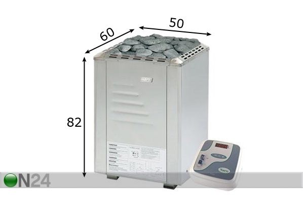 Elektrikeris Narvi Ultra 9 kW mõõdud
