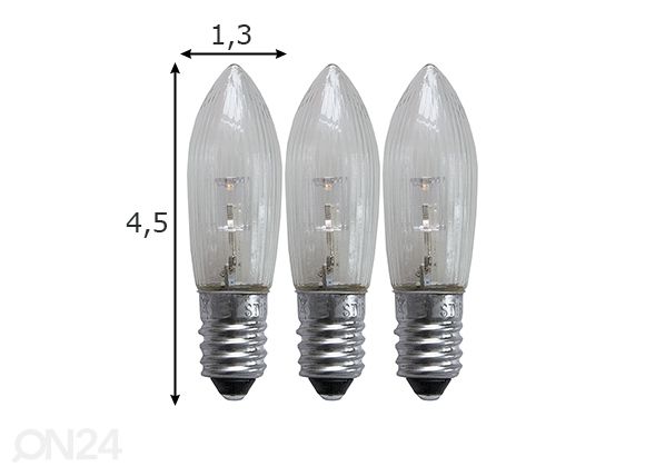 Elektripirnid E10 0,2 W (3tk) mõõdud