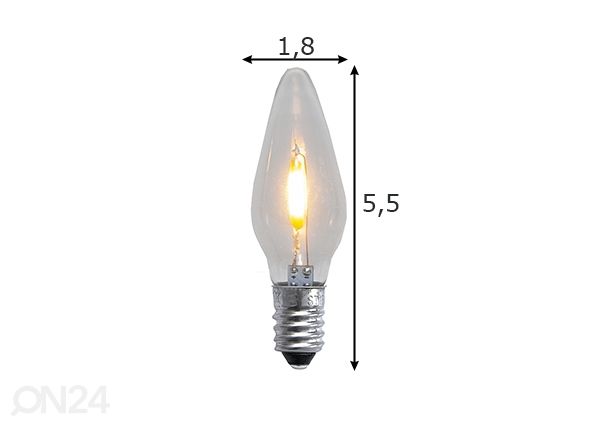 Elektripirnid E10 0,5 W (3tk) mõõdud
