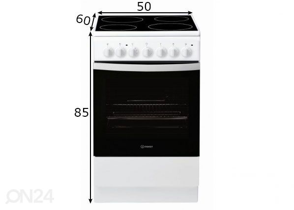 Elektripliit Indesit IS5V4PHW/E mõõdud