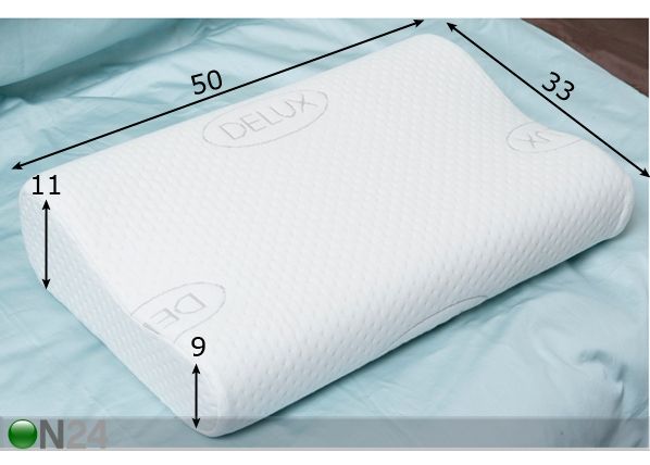 Ergonoomiline profiilpadi Delux 33x50 cm mõõdud