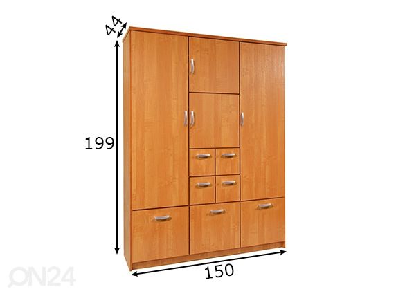 Esikukapp 150 cm mõõdud