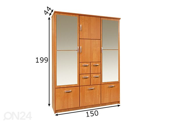 Esikukapp 150 cm mõõdud