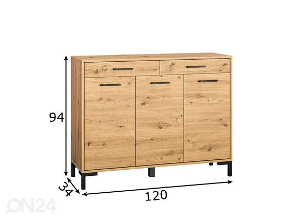 Esikukapp Porto 120 cm mõõdud