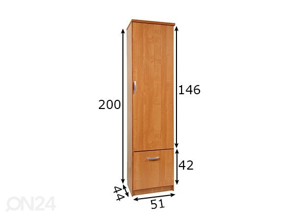 Esikukapp/riidekapp 52 cm mõõdud