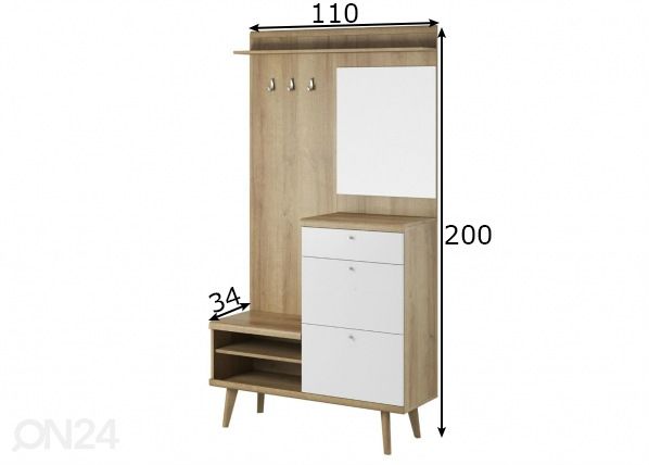 Esikukomplekt mõõdud